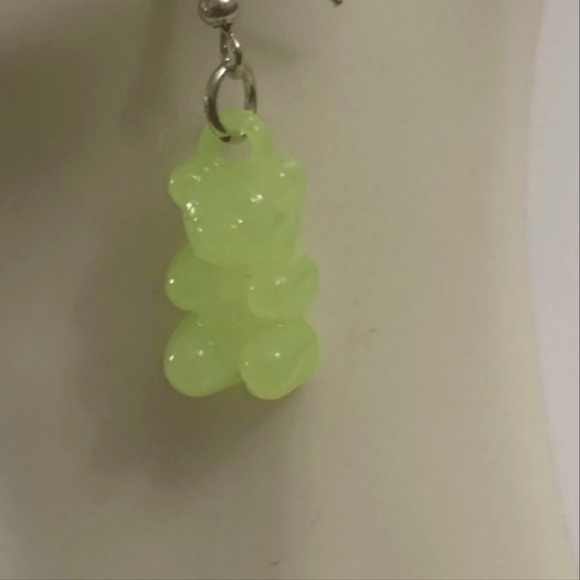 Matte gummy bear earrings 🐻💚💛 - Picture 3 of 5